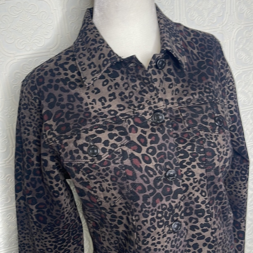 Nine West Cropped Sarah Jacket with a Raw Hem, Color is Wild One